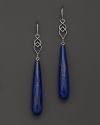 Lisa Nik 18K White Gold Twisted Wires Lapis Lazuli Drop Earrings