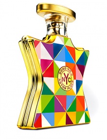 Bond No. 9 New York. Inspired by New York's most vibrant arts-and-style intersection. The scent is an intoxicating, fresh spring floral that starts out with a bold and seductive freesia-poppy-violet leaf composition, and then simmers down into the smooth, steady notes of teakwood and musk. It's reminiscent of downtown with a lot of grace.