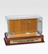 This is an actual game-used piece of championship court from the 1973 season at Madison Square Garden. The Knicks won the Finals, ousting the Lakers 4-1 with a team that featured 8 future Hall of Famers. Arrives in a glass/wood display case Engraved gold nameplate Includes a MSG hologram of authenticity 8 wide Made in USA 