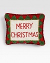 Celebrate the holidays with this hand-beaded pillow in traditional Christmas hues, from renowned designer Sudha Pennathur. Hand-beaded8 X 10Polyester insertDry cleanImported