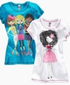 When she's hanging with her clique, she can keep her look cute with the unique designs on these tees from Beautees.