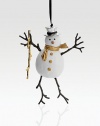 This playful, charming snowman is the perfect addition to the festive holiday tree.HandmadeGoldplate, oxidized bisque body5.75HImported