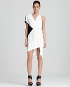 Helmut Lang Dress - Color Block with Pleated Detail