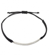 The bar has been raised, twice over. Single-cut diamonds (1/6 ct. t.w.) are set in YellOra™ and centered on a black parachute cord for a stunning effect. Bracelet adjusts to fit wrist. Approximate length: 11 inches.