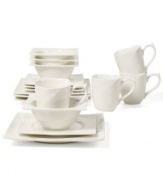 A brilliant twist on whiteware, the Bristol dinnerware set from Ecoware is crafted using porcelain discarded during the manufacturing process. Unparalleled durability and the brightest white around add to its modern appeal.