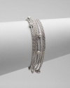 From the Petite Pavé Bead Collection. Eight box-link strands of shining sterling silver, dotted with shimmering pavé diamond beads. Diamonds, 0.49 tcw Sterling silver Length, about 7½ Lobster clasp Imported