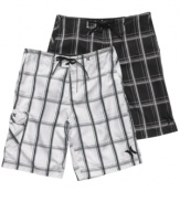 Get ready for some all-around fun in these classic plaid board shorts from Hurley.