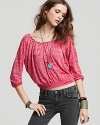 Free People Tee - Saffron Fields Burnout