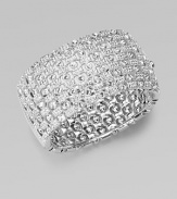 EXCLUSIVELY AT SAKS. Morse code inspired with sparkling crystal dots and dashes.Crystal Rhodium plated Width, about 1¼ Diameter, about 2½ Hinged closure Imported 