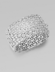 EXCLUSIVELY AT SAKS. Morse code inspired with sparkling crystal dots and dashes.Crystal Rhodium plated Width, about 1¼ Diameter, about 2½ Hinged closure Imported EXCLUSIVELY AT SAKS. Morse code inspired with sparkling crystal dots and dashes.Crystal Rhodium plated Width, about 1¼ Diameter, about 2½ Hinged closure Imported