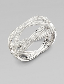 EXCLUSIVELY AT SAKS. A wide pattern of elegantly interwoven strands of pavé crystal creates a look of endless sparkle.Crystal Rhodium plated Diameter, about 2¼ Hinged with push-lock clasp Imported EXCLUSIVELY AT SAKS. A wide pattern of elegantly interwoven strands of pavé crystal creates a look of endless sparkle.Crystal Rhodium plated Diameter, about 2¼ Hinged with push-lock clasp Imported