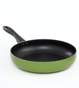 Step it up in the kitchen with the nonstick excellence of this essential fry pan. A durable aluminum core conducts heat like a seasoned professional, evenly and quickly heating the pan for remarkably healthy meals every time. Limited lifetime warranty.