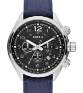 Spread your wings with this aeronautical inspired Flight watch from Fossil. With dark blues and precise chronograph tech.