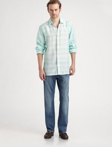 Freshen up your casual summer wardrobe with this brightly-hued, classic fit sportshirt shaped in washed linen.ButtonfrontLinenMachine washImported Freshen up your casual summer wardrobe with this brightly-hued, classic fit sportshirt shaped in washed linen.ButtonfrontLinenMachine washImported