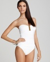 Chic and understated with just enough flash. La Blanca's one piece bandeau is made for catching rays, waves and glances.