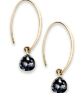 Eclectic elegance. These hook earrings dazzle with round-cut black diamonds (2 ct. t.w.) in a teardrop silhouette at the end for a look that's truly stunning. Approximate drop: 1 inch.