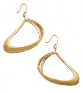 Asymmetrically chic. These fluid drop earrings from SIS by Simone I Smith are crafted in 18k gold over sterling silver and add geometric flair to any look. Approximate drop: 2-5/8 inches. Approximate width: 2-3/4 inches.