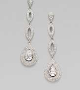 A dazzling rhodium-plated piece in a pretty teardrop shape. Brass Drop, about 2¼ Post clutch back Imported 