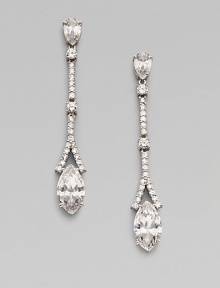 EXCLUSIVELY AT SAKS. A graceful strand of sparkle ends in a marquis-shaped cubic zirconia. Cubic zirconia and crystal Rhodium plated Drop, about 2¼ Post-and-hinge back Imported EXCLUSIVELY AT SAKS. A graceful strand of sparkle ends in a marquis-shaped cubic zirconia. Cubic zirconia and crystal Rhodium plated Drop, about 2¼ Post-and-hinge back Imported