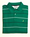 A bold choice for spring and summer, this striped deck shirt from Nautica brightens up your warm weather rotation.