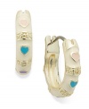Show some love! Lily Nily's children's hoop earrings feature colorful enamel hearts for a stylish touch. Set in 18k gold over sterling silver. Item comes packaged in a signature Lily Nily Gift Box. Approximate drop: 1/2 inch. Approximate width: 1/5 inch.