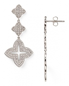 With delicate four-leaf shaped drops, Chrislu's crystal-encrusted clover earrings are good luck charm for the modern sophisticate.