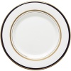 Kate Spade and Lenox join together to bring ease, elegance and understated wit to the table. Library Lane, a pattern banded with stripes, can be dressed up by mixing in the accent plate that is rimmed in navy with gold dots.
