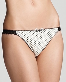 Ooh la la, a French-inspired thong with a stripe mesh back and fishnet print all over. Ooh la la, a French-inspired thong with a stripe mesh back and fishnet print all over.