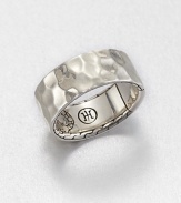From the Palu Collection. Both simple and striking, the hand-hammered texture of this bold sterling silver band is inspired by the undulating, cratered surface of the moon.Sterling silverWidth, about .4Made in Bali