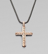 From the Alchemy in the UK Collection. A bold cross pendant of sterling silver, textured, studded and finished with rose goldplatng and black rhodium-plated accents, on a chunky chain of oxidized silver.Sterling silverRose goldplated and rhodium plated accentsChain length, about 24Pendant length, about 1½Lobster claspImported