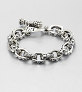 A rugged, refined design of sterling silver with signature logo detail and modernized pyramids linked together to form a chain bracelet.Sterling silverDiameter, about 3Toggle claspMade in USA
