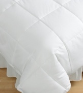 Go beyond basic. Featuring a luxurious 1,000-thread count cover and plush down alternative fill, this comforter instantly transforms your bed into an oasis of comfort. Single needle stitch.