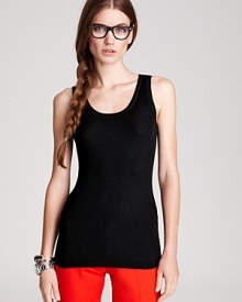 A silk and cashmere ribbed Magaschoni tank is the perfect wardrobe update, luxurious and lovely under plush cardis. Workday or weekend, your style has reached sublime. A silk and cashmere ribbed Magaschoni tank is the perfect wardrobe update, luxurious and lovely under plush cardis. Workday or weekend, your style has reached sublime.