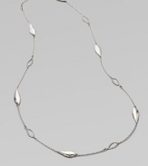 From the Palu Kapal Collection. A slender strand of sterling silver with textured leaf stations.Sterling silverLength, about 36Lobster claspMade in Bali