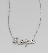 Get a positive outlook with this petite style with dazzling diamonds in 14k white gold. Diamonds, .15 tcw14k white goldLength, about 15½Pendant size, ¾Lobster claw closureMade in the USA of imported materials