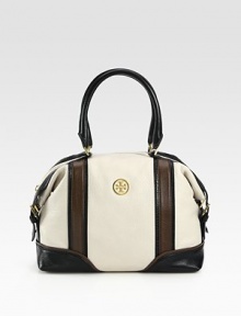 Pebbled leather takes on a multi-hued palette in this impeccably structured bag.Double top handles, 6½ dropTop-zip closureProtective metal feetOne inside zip pocketTwo inside open pocketsOne compact mirrorLinen lining11¾W X 9½H X 5½DImported Pebbled leather takes on a multi-hued palette in this impeccably structured bag.Double top handles, 6½ dropTop-zip closureProtective metal feetOne inside zip pocketTwo inside open pocketsOne compact mirrorLinen lining11¾W X 9½H X 5½DImported