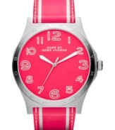 With printed accents, this brightly colored watch from Marc by Marc Jacobs features darling style.