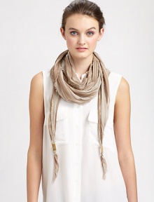 Ultra-soft cotton and modal is knit together to create this stylish wrap with GG logo and eyelash fringe.Cotton/Modal145 X 145Dry cleanMade in Italy Ultra-soft cotton and modal is knit together to create this stylish wrap with GG logo and eyelash fringe.Cotton/Modal145 X 145Dry cleanMade in Italy
