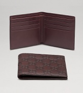 Rich guccissima leather with six card slots and two bill compartments. 3¾ X 4¼ Made in Italy 
