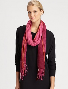 A pretty woven scarf made from a luxe combination of linen, wool and cashmere.About 52 X 86Linen/wool/cashmereDry cleanImported A pretty woven scarf made from a luxe combination of linen, wool and cashmere.About 52 X 86Linen/wool/cashmereDry cleanImported
