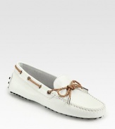 Braided leather laces weave their way in and out of this smooth leather staple. Leather upperLeather liningRubber solePadded insoleMade in ItalyOUR FIT MODEL RECOMMENDS ordering true size. 