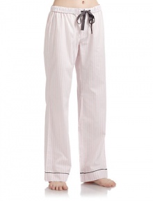 THE LOOKStripe patternElastic drawstring waistFront button closure and button flyStraight legsContrast piped hemTHE FITRise, about 9Inseam, about 20THE MATERIALCottonCARE & ORIGINMachine washImported THE LOOKStripe patternElastic drawstring waistFront button closure and button flyStraight legsContrast piped hemTHE FITRise, about 9Inseam, about 20THE MATERIALCottonCARE & ORIGINMachine washImported