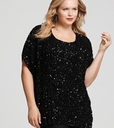 Light-catching sequins are scattered across the front of this T Bags sequin top, creating a dazzling look for both day and evening.