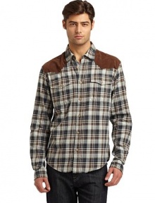 THE LOOKPlaid designPoint collarSuede-like geometric panels at yokeButton frontDual button flap pocketsShirttail hemTHE MATERIALCottonCARE & ORIGINMachine washImportedThis item was originally available for purchase at Saks Fifth Avenue OFF 5TH stores. THE LOOKPlaid designPoint collarSuede-like geometric panels at yokeButton frontDual button flap pocketsShirttail hemTHE MATERIALCottonCARE & ORIGINMachine washImportedThis item was originally available for purchase at Saks Fifth Avenue OFF 5TH stores.
