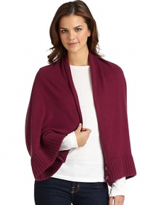 THE LOOKWrap can be worn as shrug with faceted button closures at endsRibbed cuffsTHE FIT24W X 54LTHE MATERIAL55% silk/45% cashmereCARE & ORIGINDry cleanImported THE LOOKWrap can be worn as shrug with faceted button closures at endsRibbed cuffsTHE FIT24W X 54LTHE MATERIAL55% silk/45% cashmereCARE & ORIGINDry cleanImported