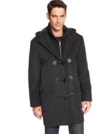 The ultimate winter coat. With a cool collegial vibe, this jacket from Kenneth Cole is the perfect casual look for the season. The ultimate winter coat. With a cool collegial vibe, this jacket from Kenneth Cole is the perfect casual look for the season.