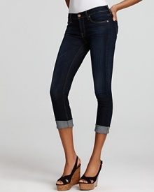 A cropped and rolled silhouette makes these 7 For All Mankind skinny jeans the perfect pair to show off the sunny season's teetering platforms. A cropped and rolled silhouette makes these 7 For All Mankind skinny jeans the perfect pair to show off the sunny season's teetering platforms.