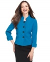 Rich color and a tailored silhouette show them that you may be bold, but you mean business. Tahari by ASL's jacket features soft ponte knit fabric that's wearable year-round.