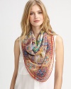 A colorful paisley print in luxurious silk. SilkAbout 55 X 55Dry cleanMade in Italy