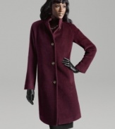 Jones New York's button front coat has a hint of alpaca added for richness and warmth. Bundle up in luxurious style! (Clearance)